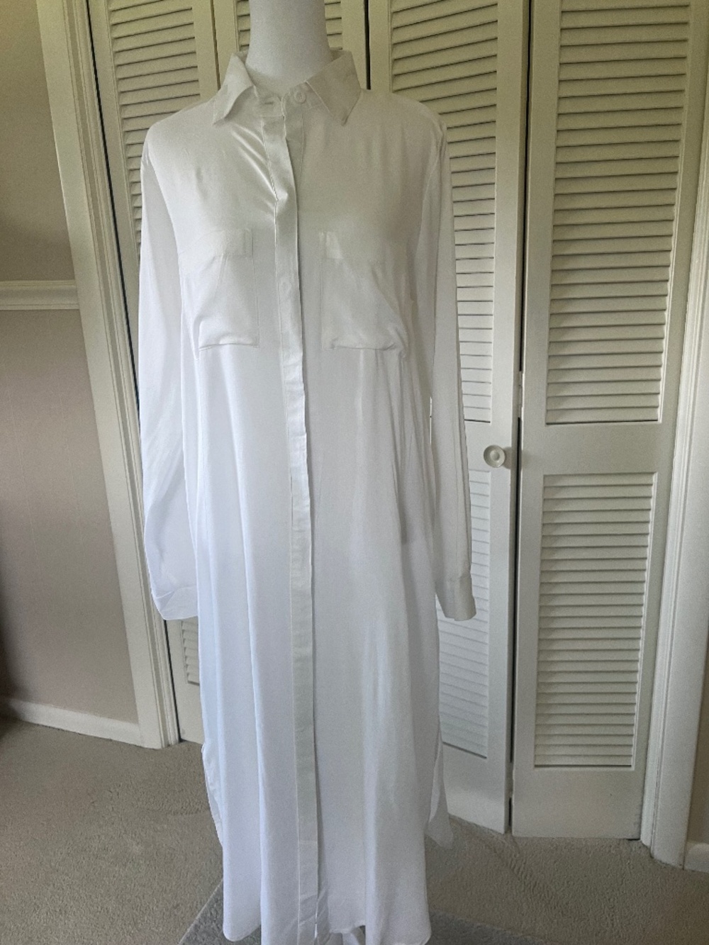 Chelsea & Violet White Long Shirt Style Coverup/Dress